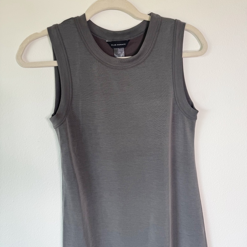 Club Monaco Grey Sleeveless Knit Tank‎ Midi Dress Small - Picture 4 of 8